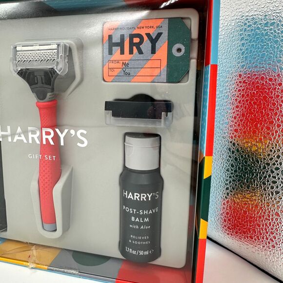 Harry’s Men’s Red Handle Razor Shave Gel Balm Gift Set New - Picture 9 of 9